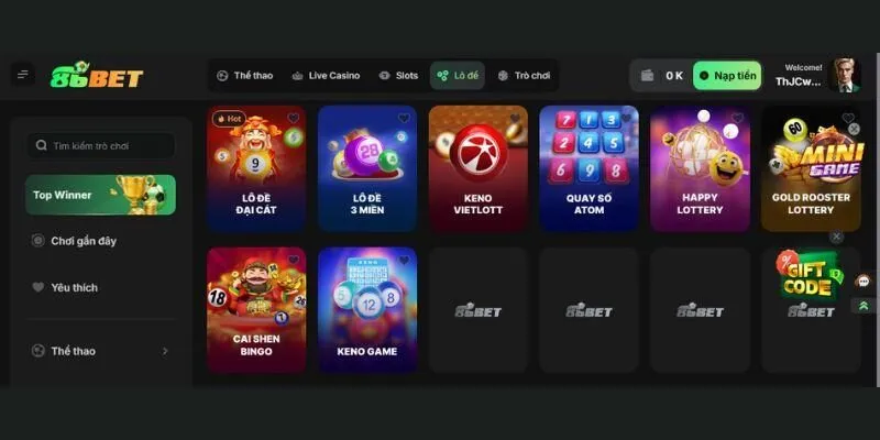 Ưu điểm của sảnh xổ số lô đề 86BET