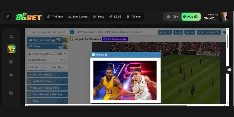 Ưu điểm khi chọn thể thao 1X2gaming 86bet